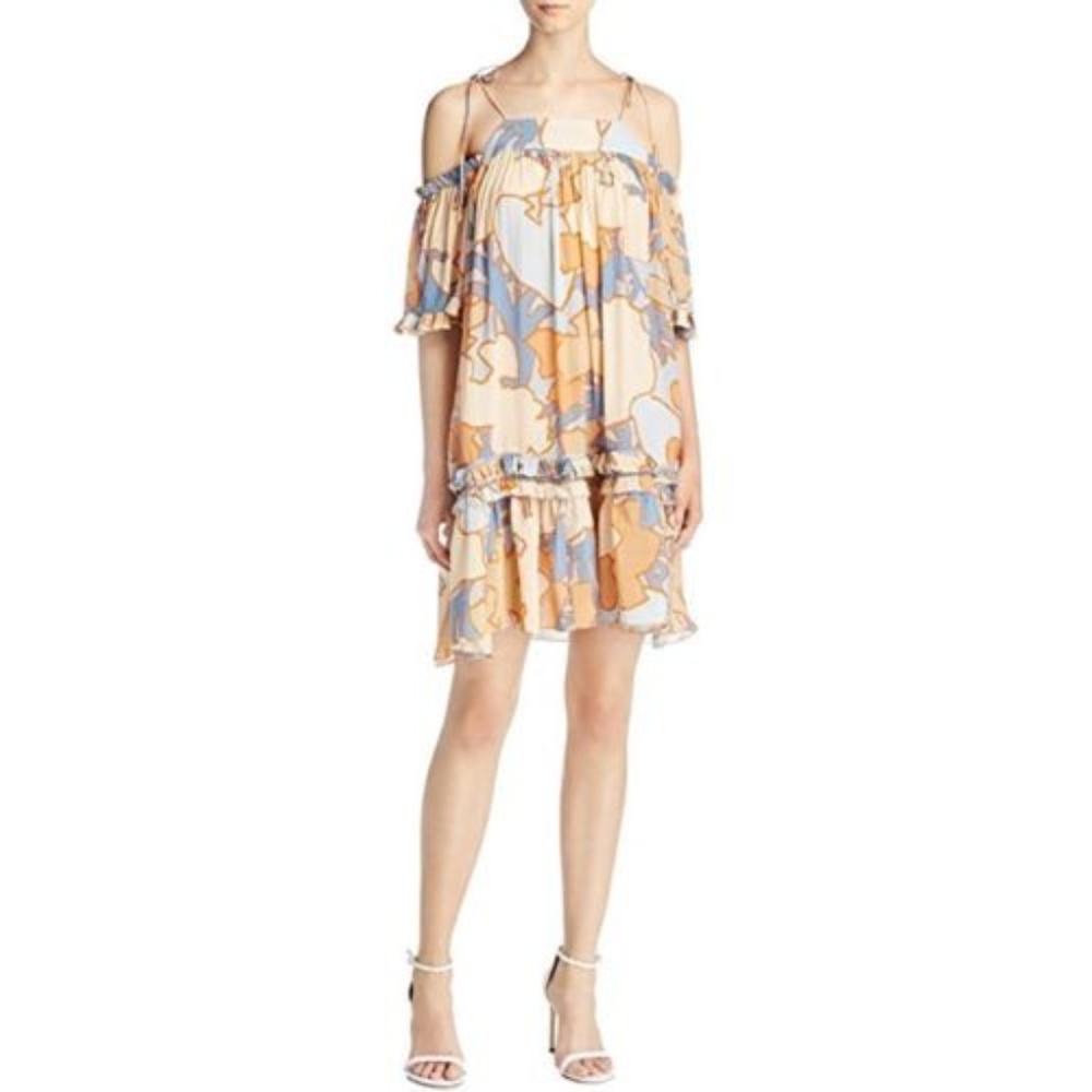 Pepin Ruffled Flounce Off-the-Shoulder Dress Multi